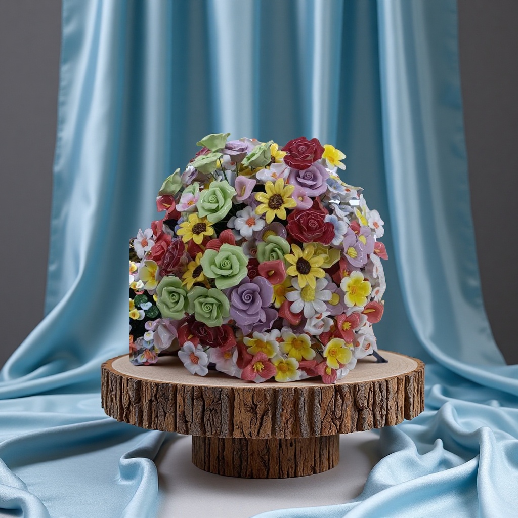 Objetos de cerámica flores de cerámica grandes macetas de cerámica artesanías de flores de porcelana decoración del hogar muebles obras de arte Specification image