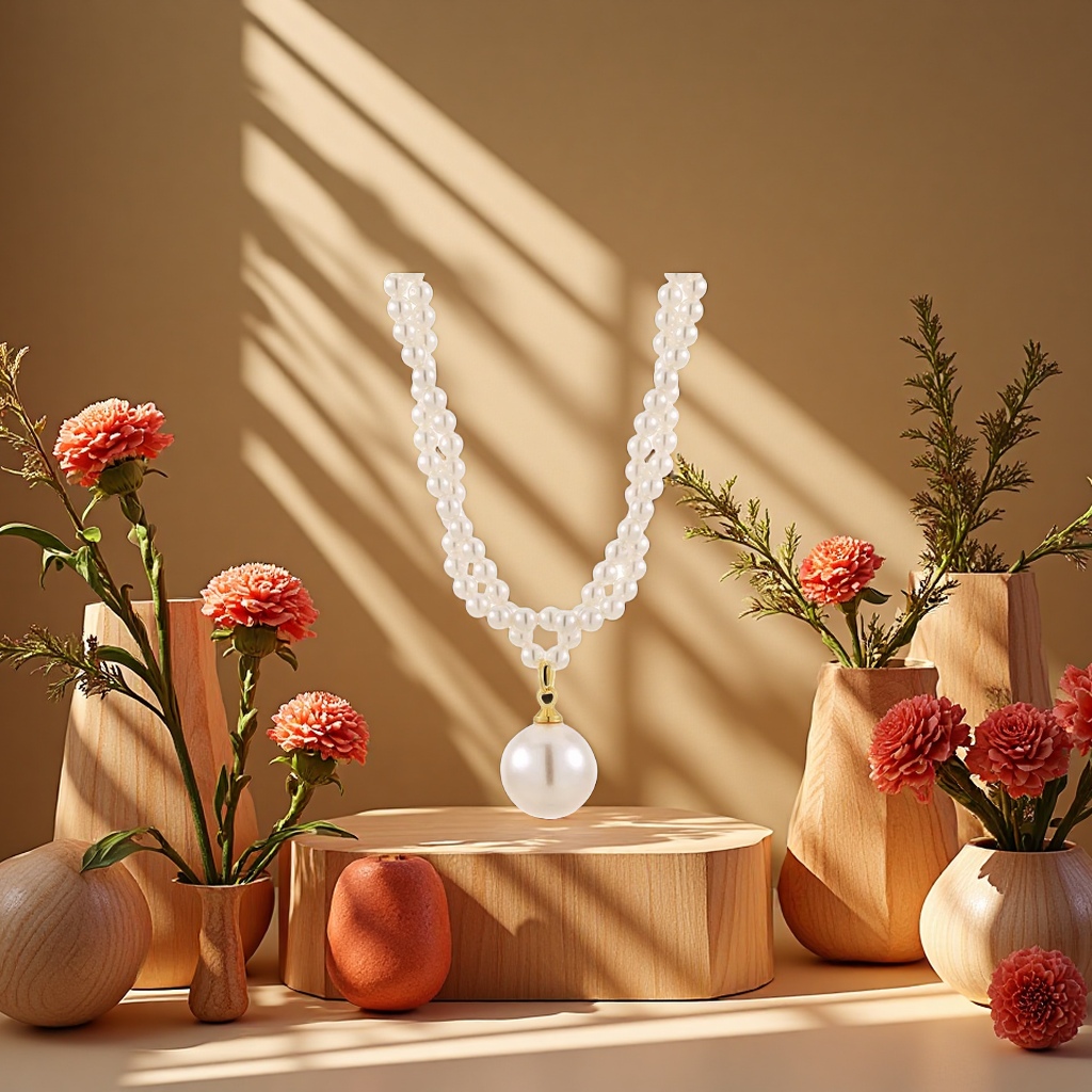 天然珍珠首饰套装实物图