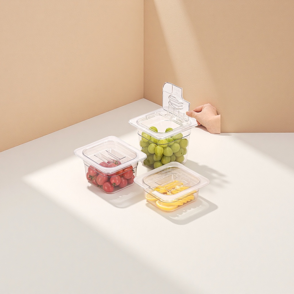 美耐厨房食品储存盒密封保鲜盒塑料便携整理收纳盒家用大容量多色款