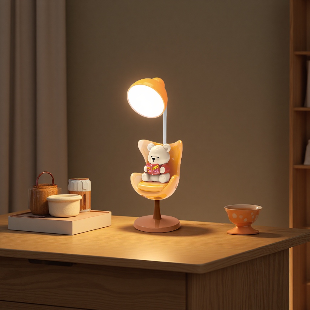 Mini lámpara de escritorio creativa de dibujos animados moe linterna de escritorio pequeña lámpara de escritorio recargable USB de tres niveles de ajuste de protección de los ojos lámpara de iluminación iluminación nocturna oficina suministros escolares