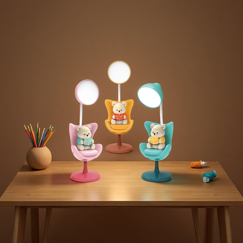 Mini lámpara de escritorio creativa de dibujos animados moe linterna de escritorio pequeña lámpara de escritorio recargable USB de tres niveles de ajuste de protección de los ojos lámpara de iluminación iluminación nocturna oficina suministros escolares details Picture