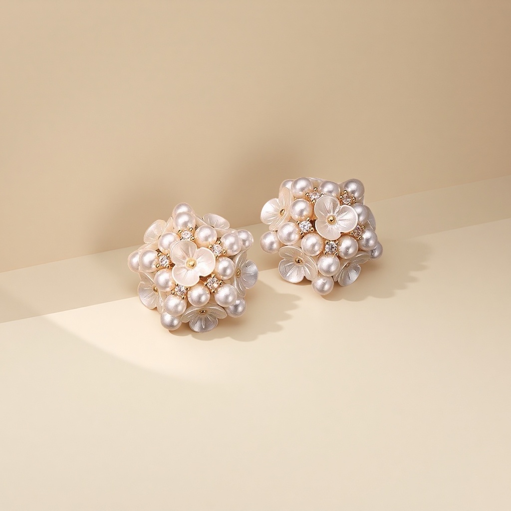 花瓣耳钉简约气质女款时尚耳饰银色耳钉耳饰品配饰百搭款