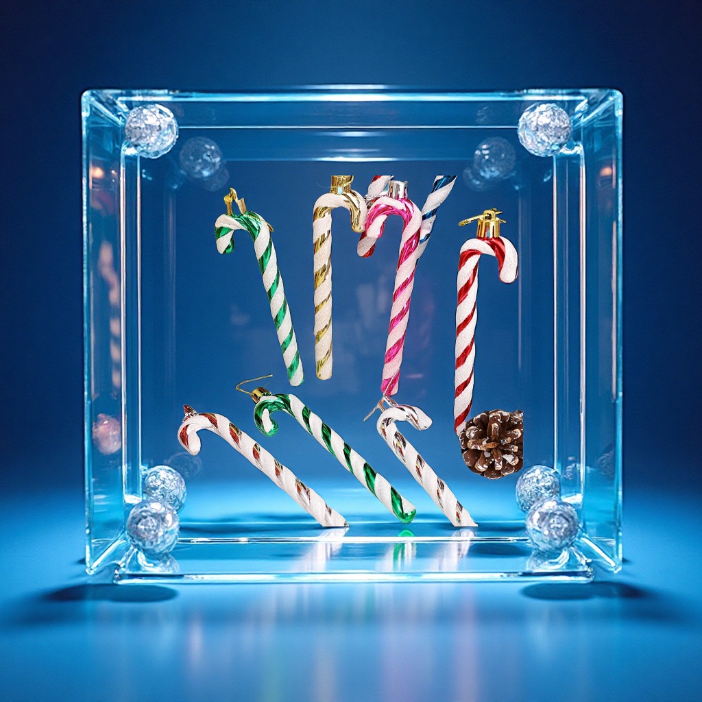 跨境新款圣诞节拐杖挂件塑料电镀装饰品节日家居装饰必备其他摆件