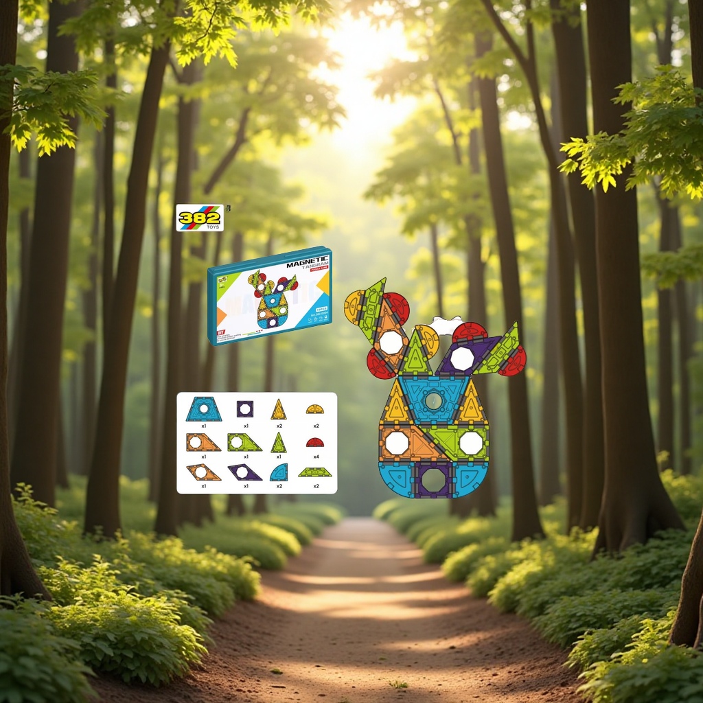 几何图形磁力片积木拼插玩具儿童益智拼装拼图启蒙早教玩具多色款磁力片产品图