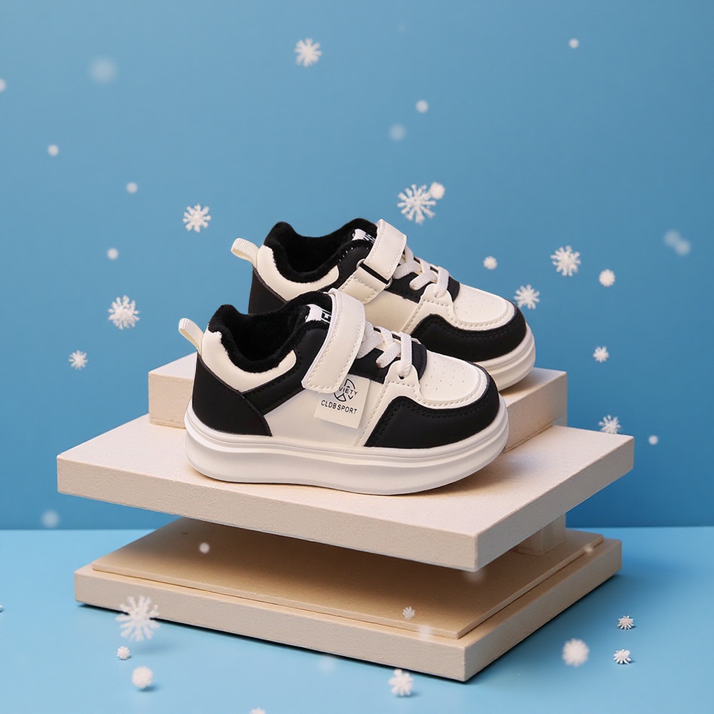 儿童秋冬二棉鞋2025新款男童女童韩版软底加绒运动宝宝小白鞋童鞋婴儿鞋童运动鞋