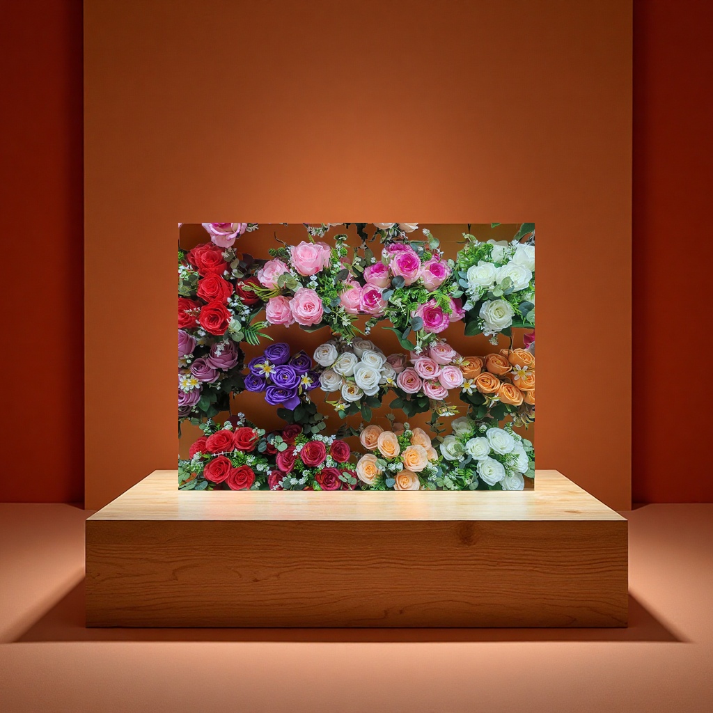 火把狂欢夜导具4公分玫瑰花头钩织花花杆电镀玫瑰花装饰用品