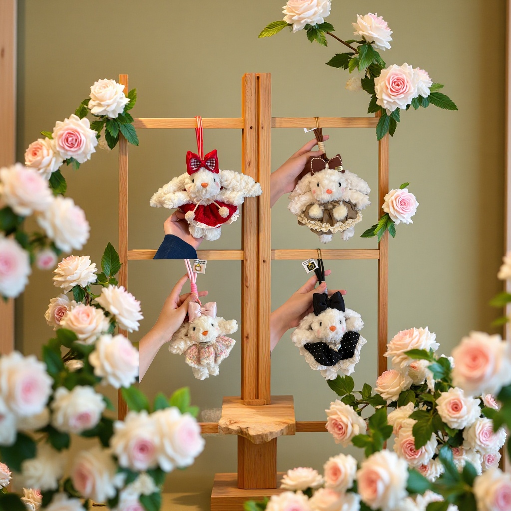 可爱垂耳兔毛绒玩偶钥匙扣包包挂件卡通高颜值礼物儿童玩具公仔娃娃