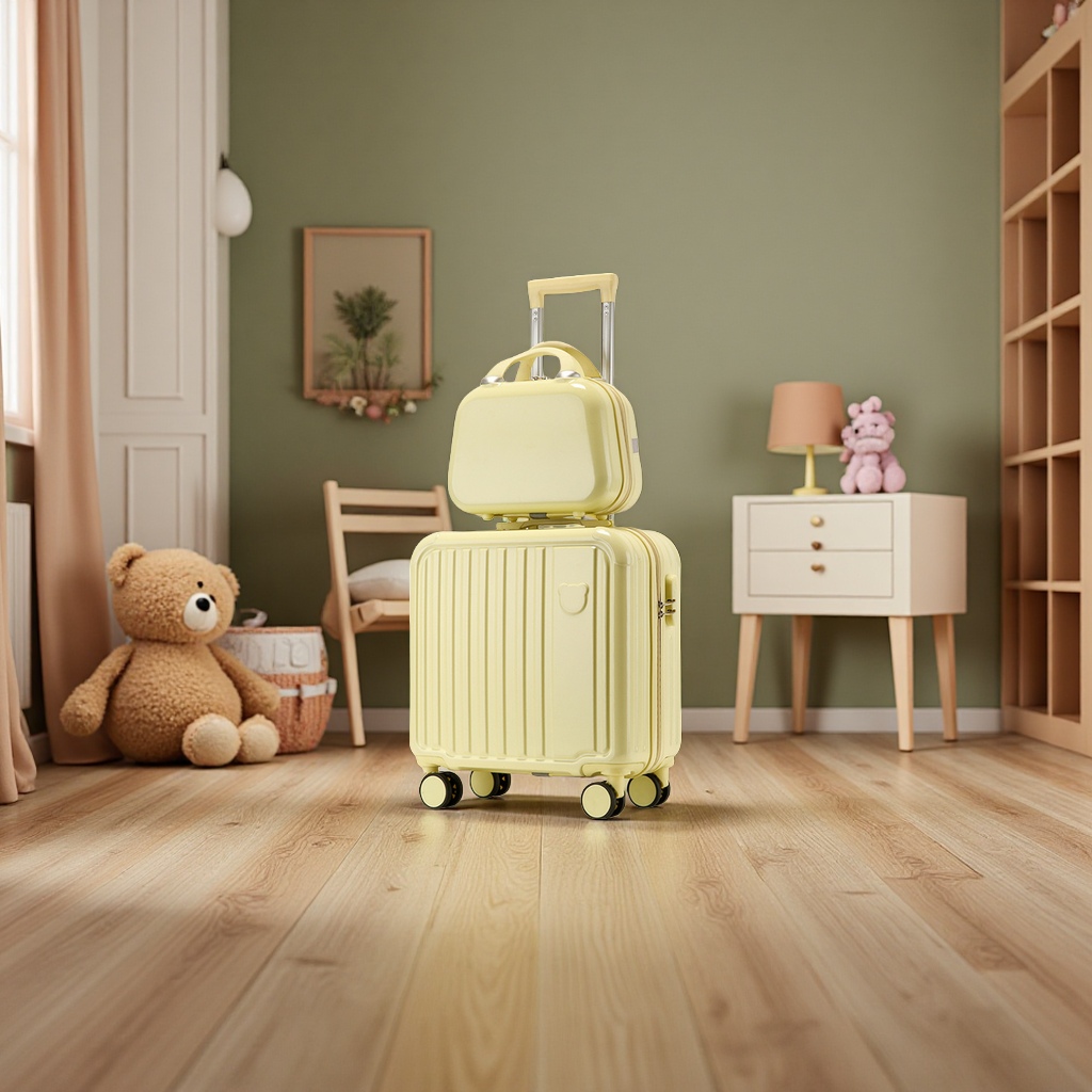 小熊卡通18寸登机箱儿童拉杆箱静音万向轮旅行箱子小行李箱密码锁箱包