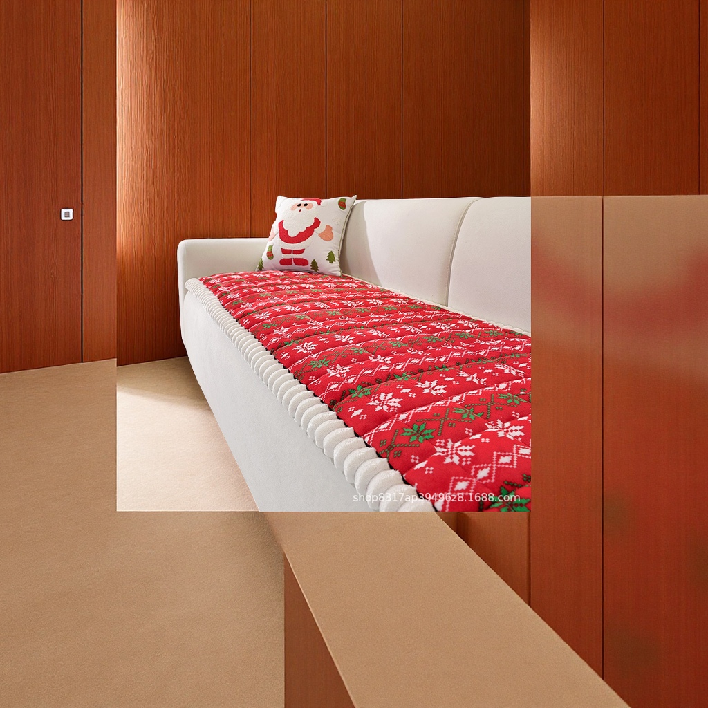Winter thickened plush anti-slip bay window sofa cushion in stock, a best-selling home fabric seat cushion for export