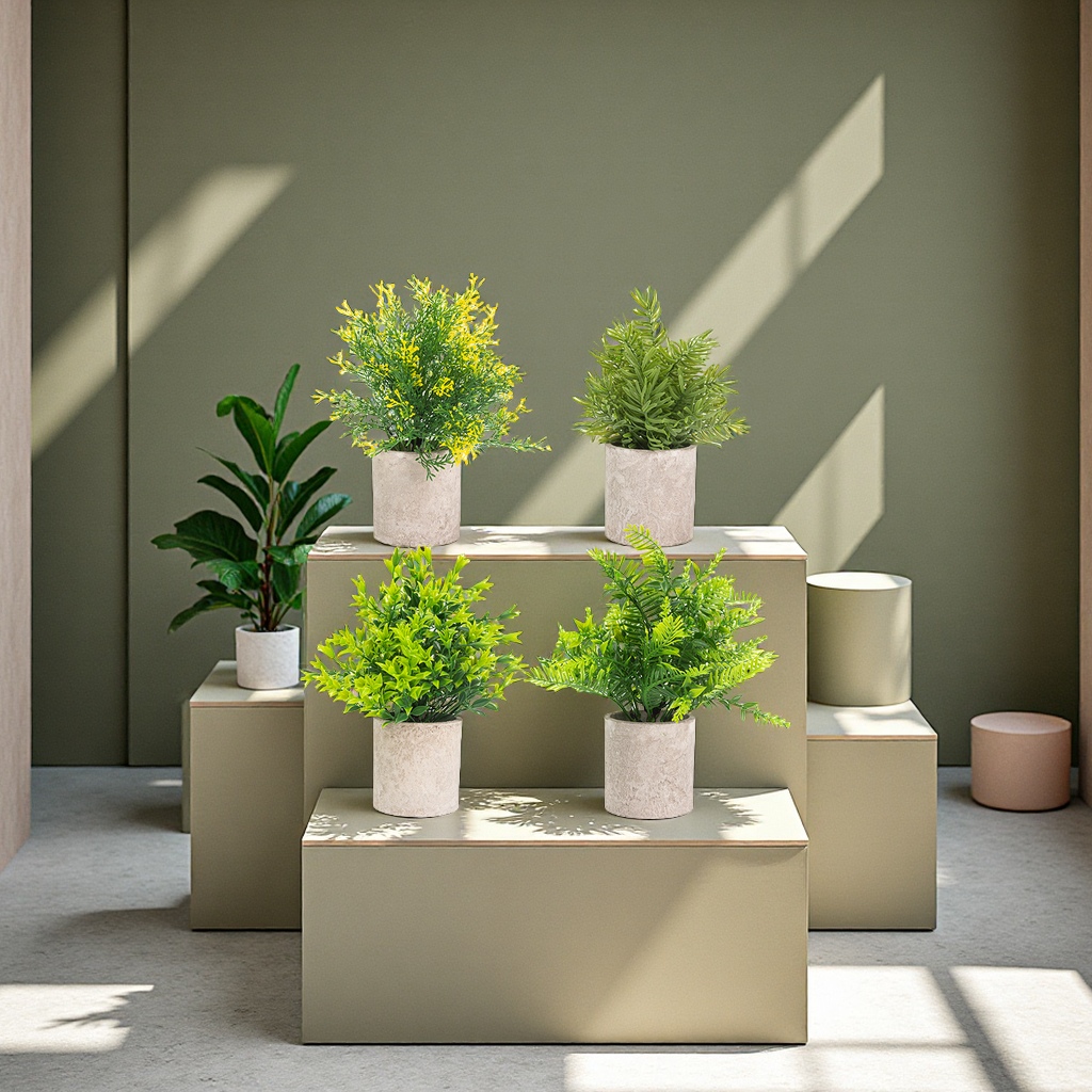 仿真绿植盆栽纸浆盆家居装饰商超文化办公园艺工厂定制仿真植物摆件