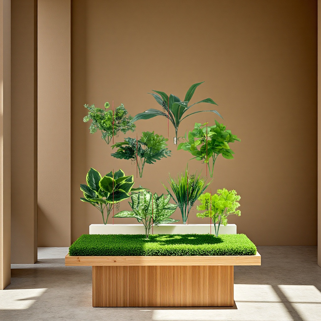 TEMU亚马逊假绿植仿真波斯草墙面装饰办公文化园艺植物配材自然逼真图