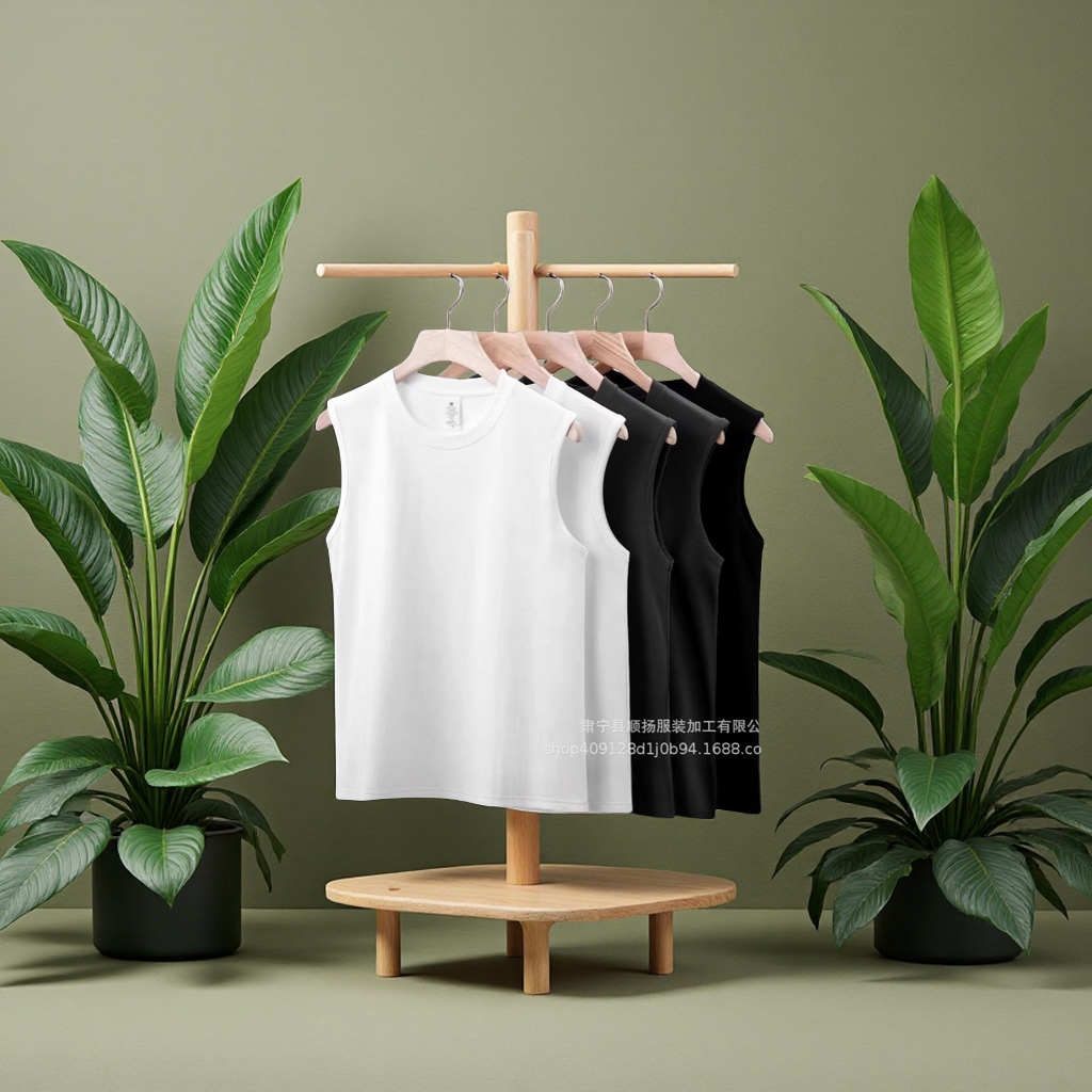 Men's summer loose pure cotton sleeveless vest, sporty casual neutral round-neck breathable undershirt, men's vest