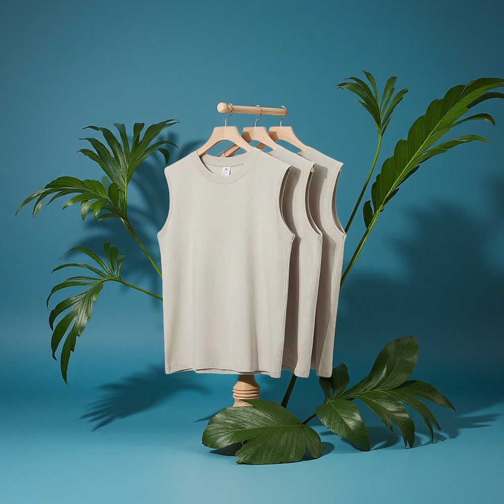 Men's summer loose pure cotton sleeveless vest, sporty casual neutral round-neck breathable undershirt, men's vest Application Scenario
