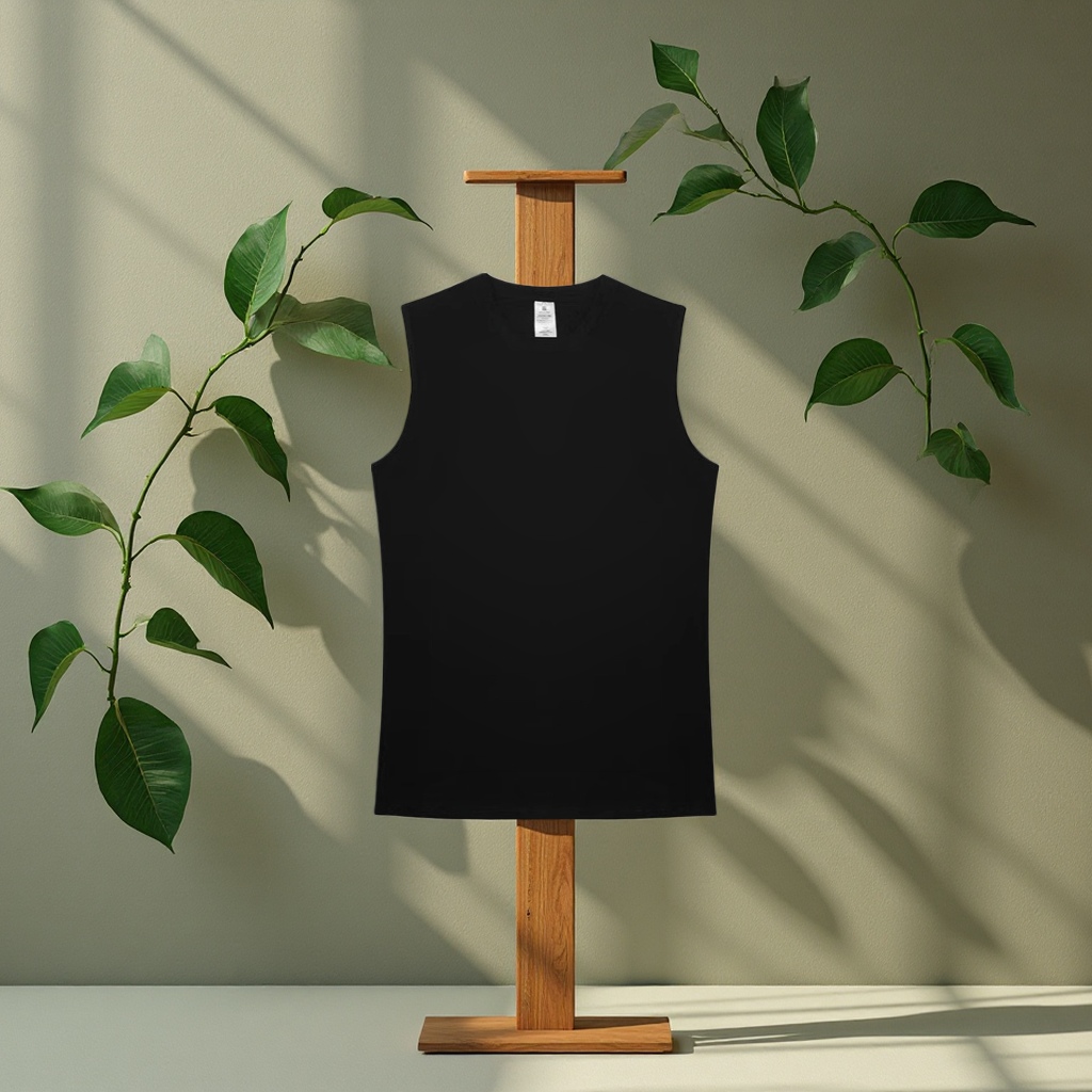 Men's summer loose pure cotton sleeveless vest, sporty casual neutral round-neck breathable undershirt, men's vest Item Picture