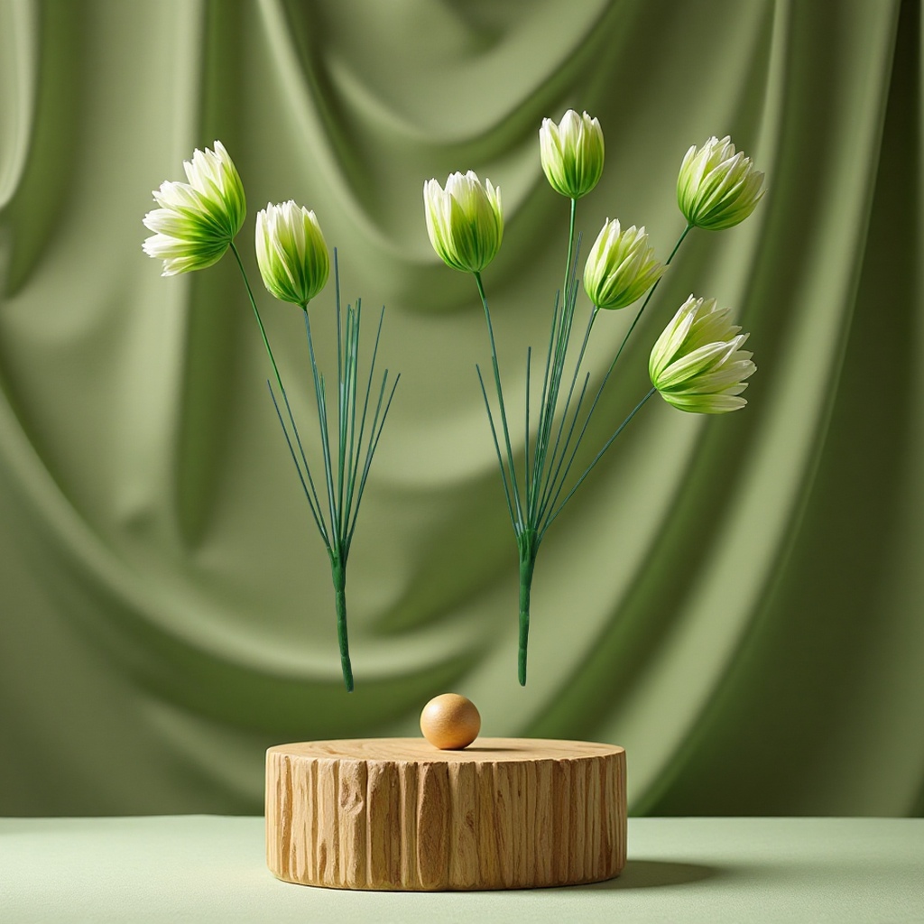 苹果绿色仿真花配件12头塑料花杆36cm清明花园艺仿真枝叶办公装饰