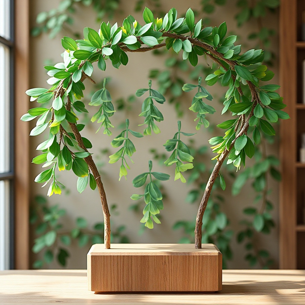 尤加利枝仿真绿植配件田园花枝装饰办公文化园艺蕨类松柏叶批发