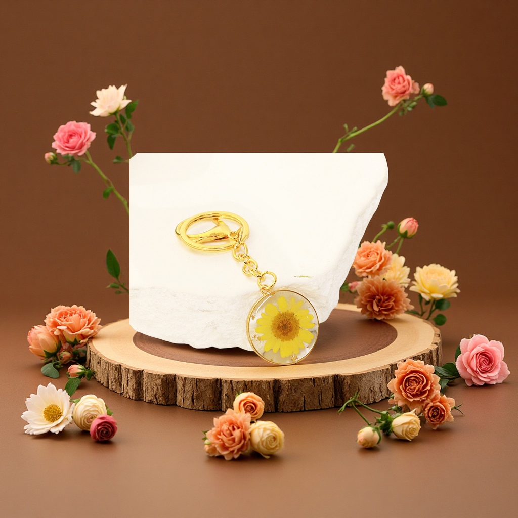 干花钥匙扣多彩手工创意个性挂件时尚简约礼品赠品