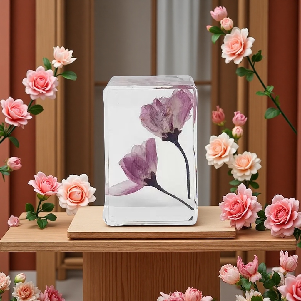 琥珀树脂干花小书镇手工摆件文艺创意装饰品家居摆设礼品白底实物图