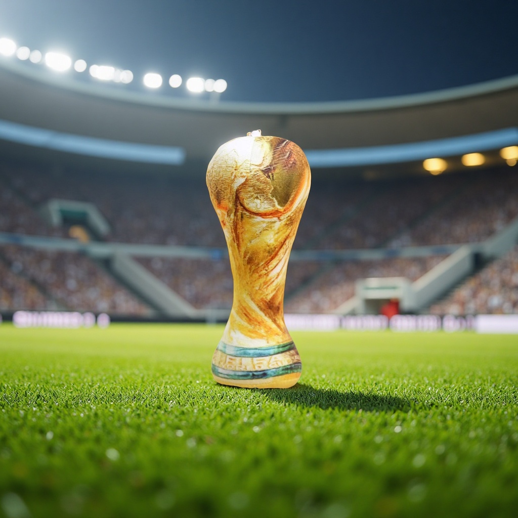 世界杯冠军奖杯毛绒玩具17cm 纪念收藏礼品柔软抱枕布艺摆件产品图