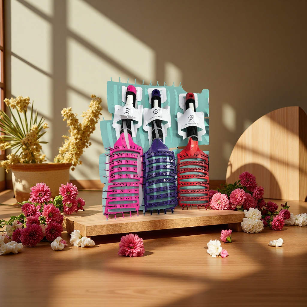 The new hollowed-out fashionable comb is a lightweight and portable tool for styling and hairdressing. It is a unisex wooden comb Application Scenario