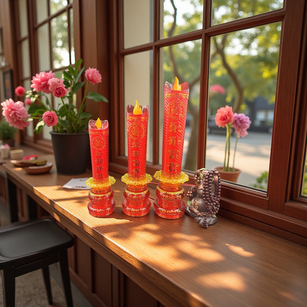 Environmentally friendly and safe electric candle, dual-purpose plug-in battery, silent and smokeless household decorative lamp, electronic candle
