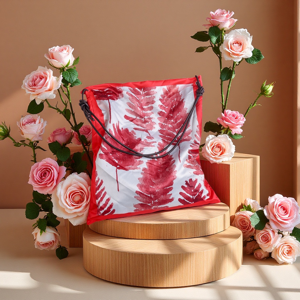 绸缎花包呕吐防护包手工缝制优雅时尚便携装饰用品