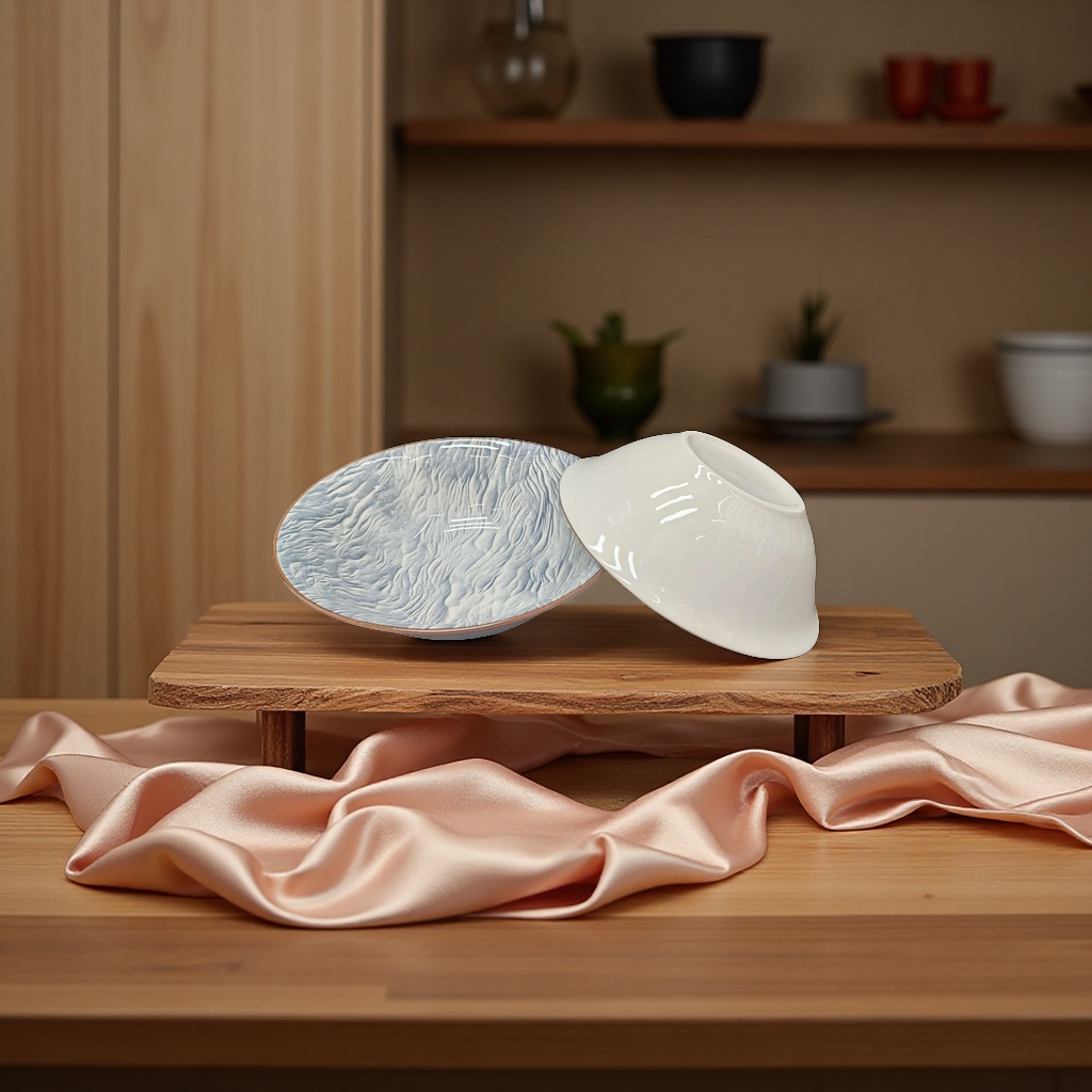 Wedding ceramic plate and bowl set, household tableware, creative tableware set, ceramic bowls, salad bowls, wheat straw square bowls, decorations 132242091 Application Scenario