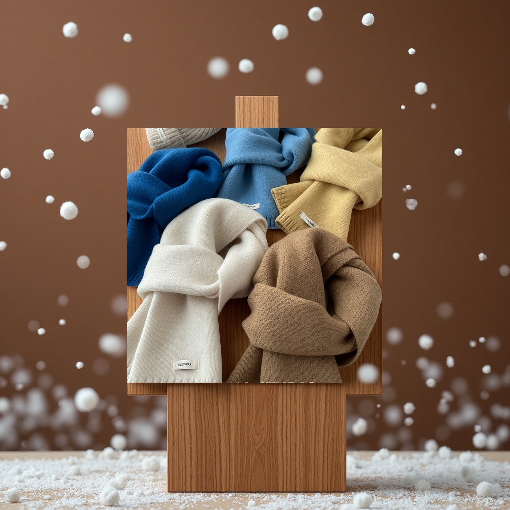 Australian pure wool couple scarves, new autumn and winter style, versatile knitted warm solid color women's winter scarf clothing accessories