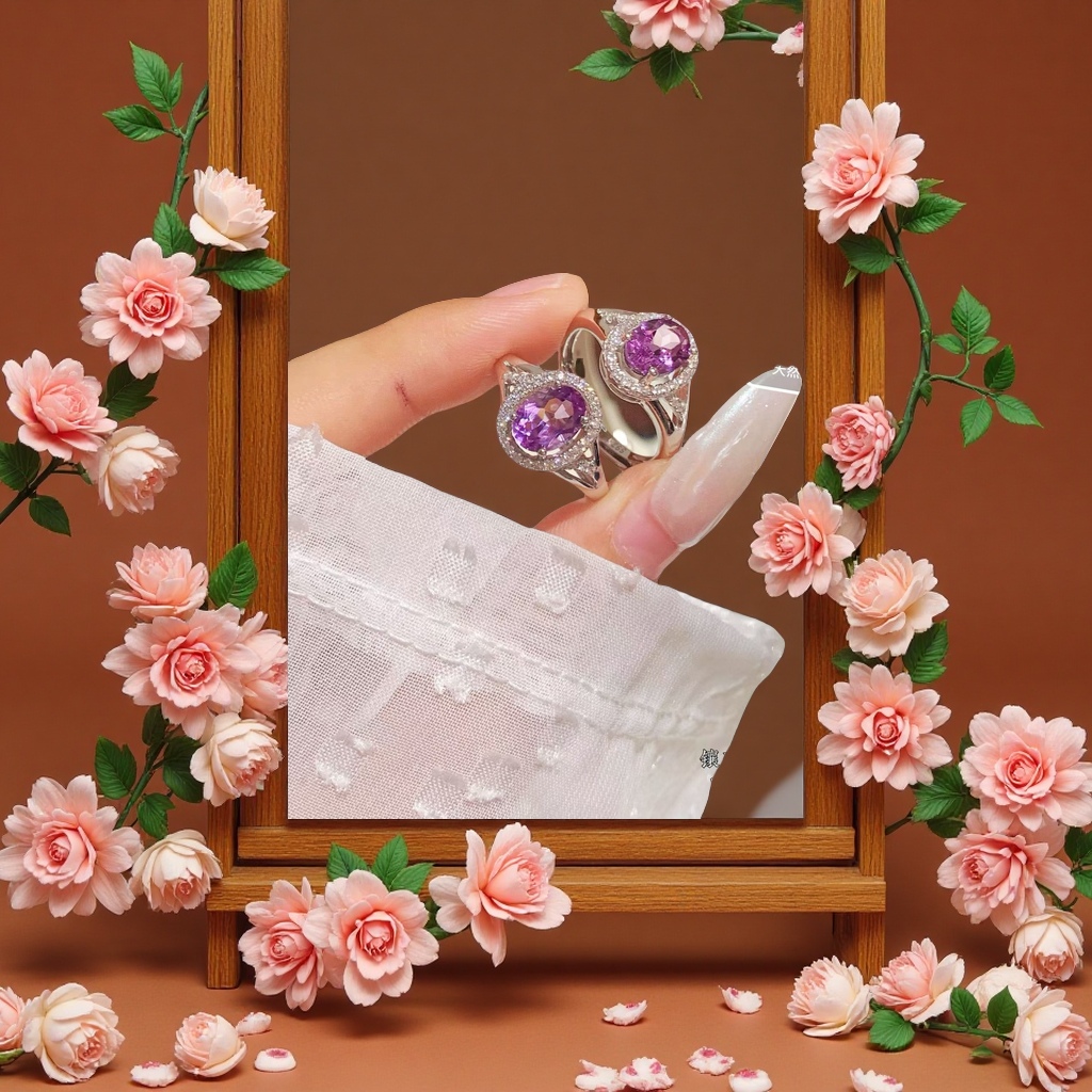 925银锆石戒指时尚潮流高端感简约百搭女指环饰品潮款送礼珠宝