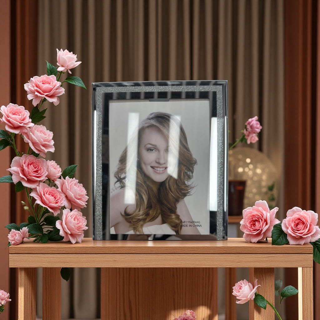 亮晶晶玻璃相框摆台创意礼物轻奢装饰品高清展示照片墙美观大方