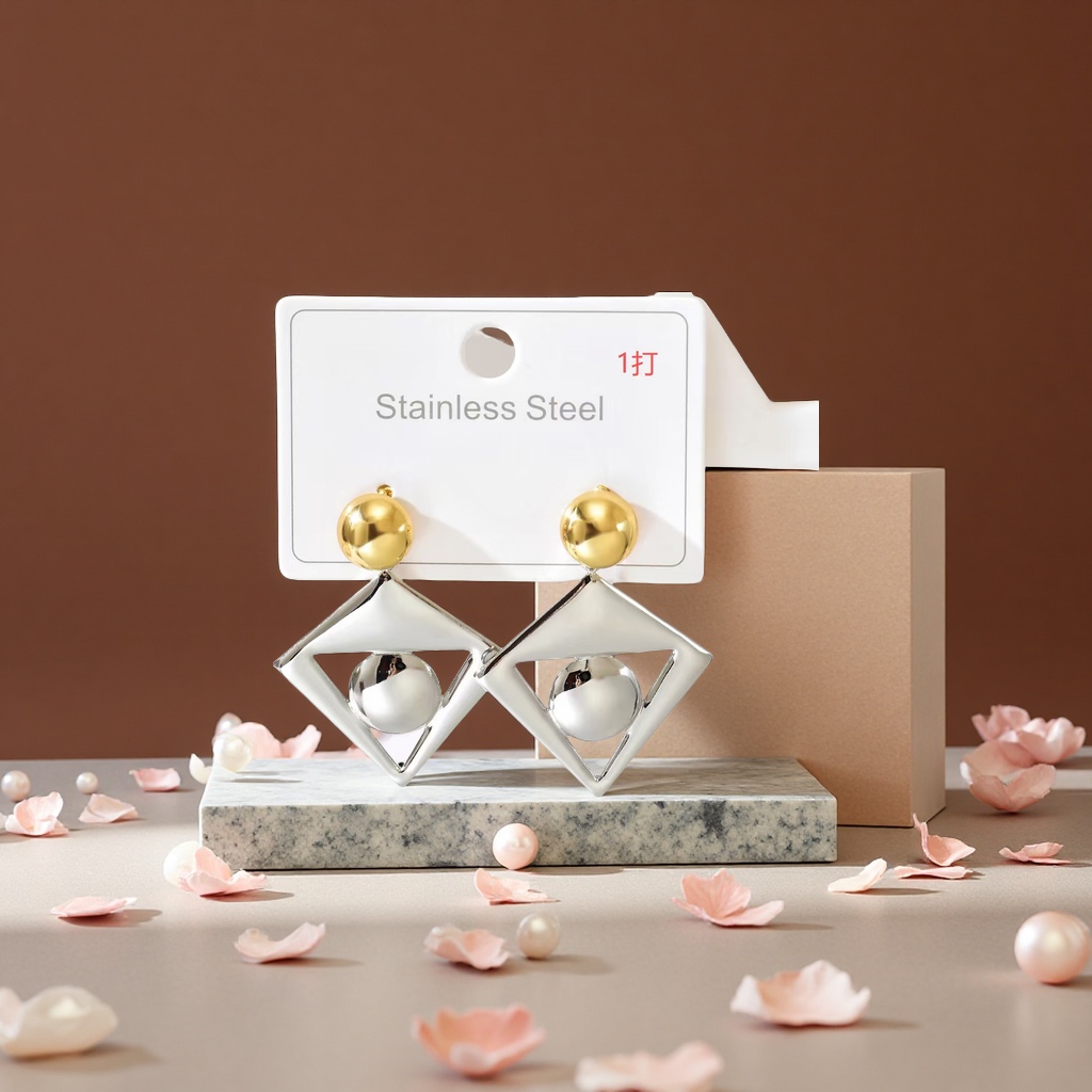 时尚简约银色耳钉气质百搭耳饰女学生个性个性耳环潮款耳饰品女款耳饰