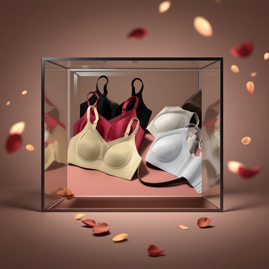 多层提拉交叉网纱无痕女士文胸2025新款爆款收副乳防下垂无钢圈内衣