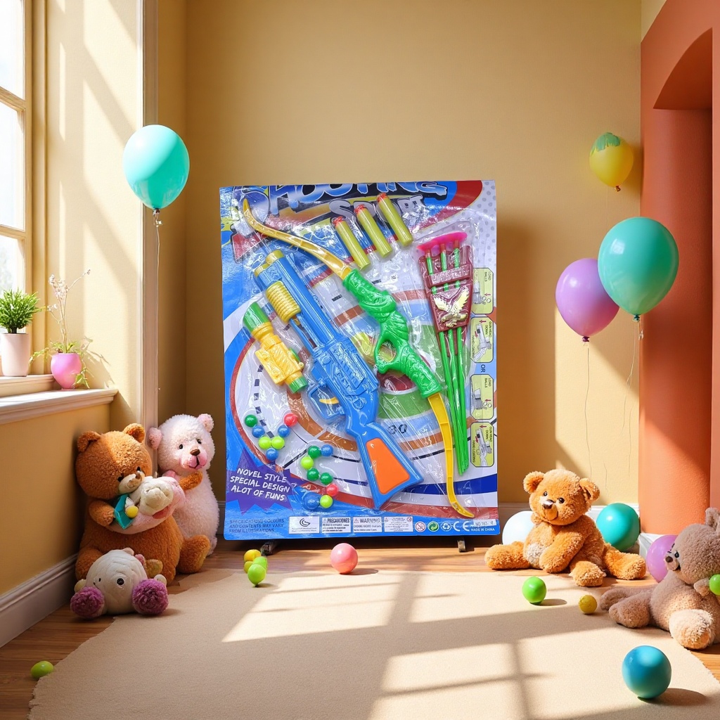 儿童玩具多功能趣味益智运动玩具适合爱动手的孩子新手礼物玩具弓箭套装配球发射器玩具儿童玩具