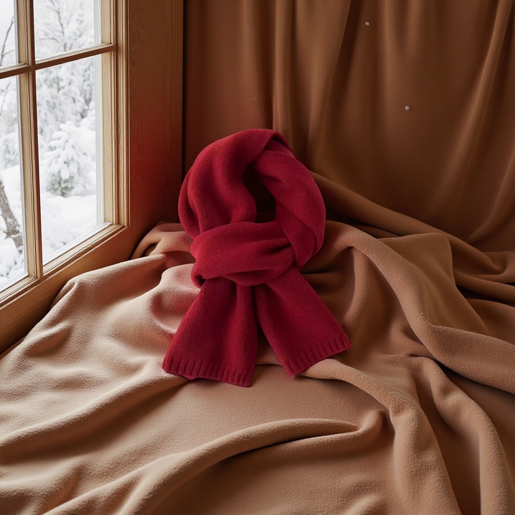 New cross-border winter flat knitted versatile scarf, thickened Arctic fleece for women, warm and soft solid color woolen scarf, clothing accessory