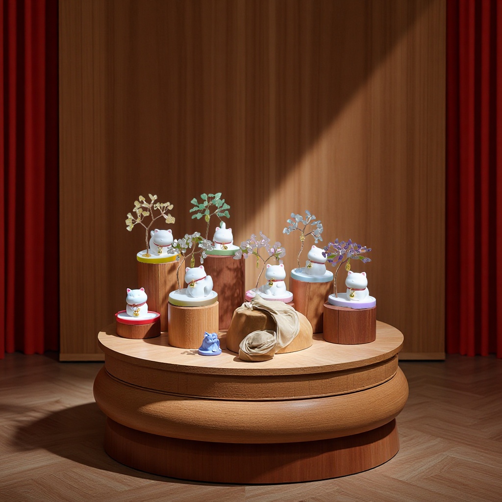 故宫文创水晶树香薰摆件天然水晶乔迁礼品猫咪装饰品创意工艺品招财家居摆设