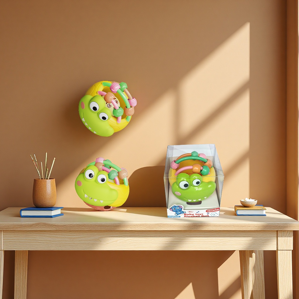 鰐鱼造型ABS材质摇铃玩具宝宝婴儿手抓摇摇铃益智早教玩具适合0岁儿童小天乐萌趣早教揺铃