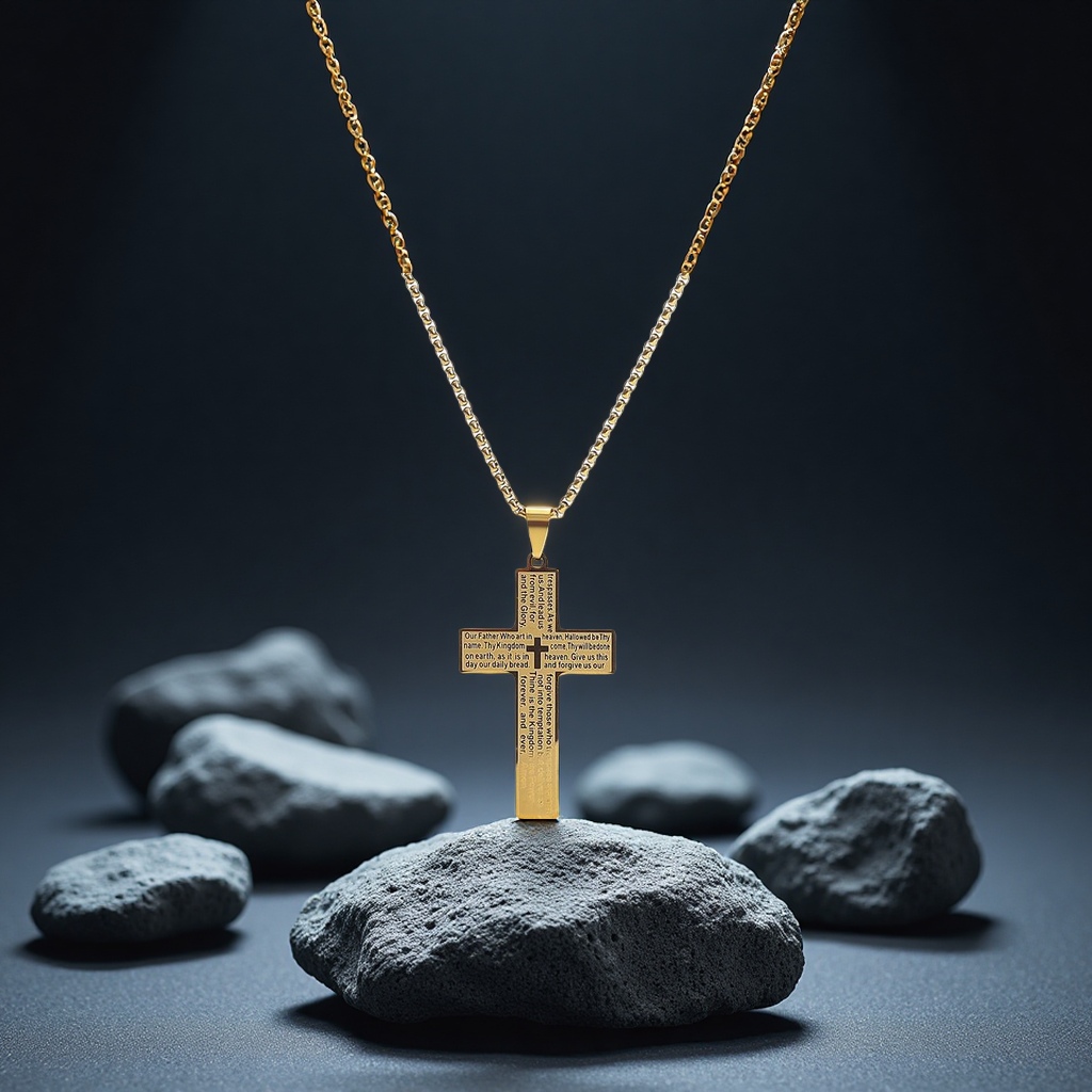 European and American style cross necklace source manufacturer, stainless steel cross pendant, cross-border Amazon jewelry, fashionable and versatile Item Picture