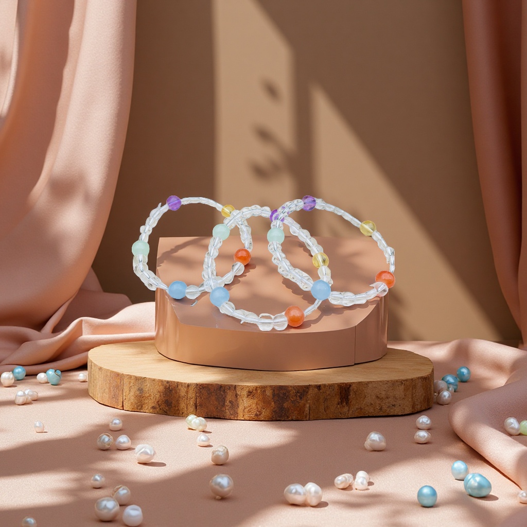 Multi-pearl bracelet, natural jade bracelet, fashionable jewelry, men's and women's multi-color bracelet, hand-woven, wearing taste details Picture