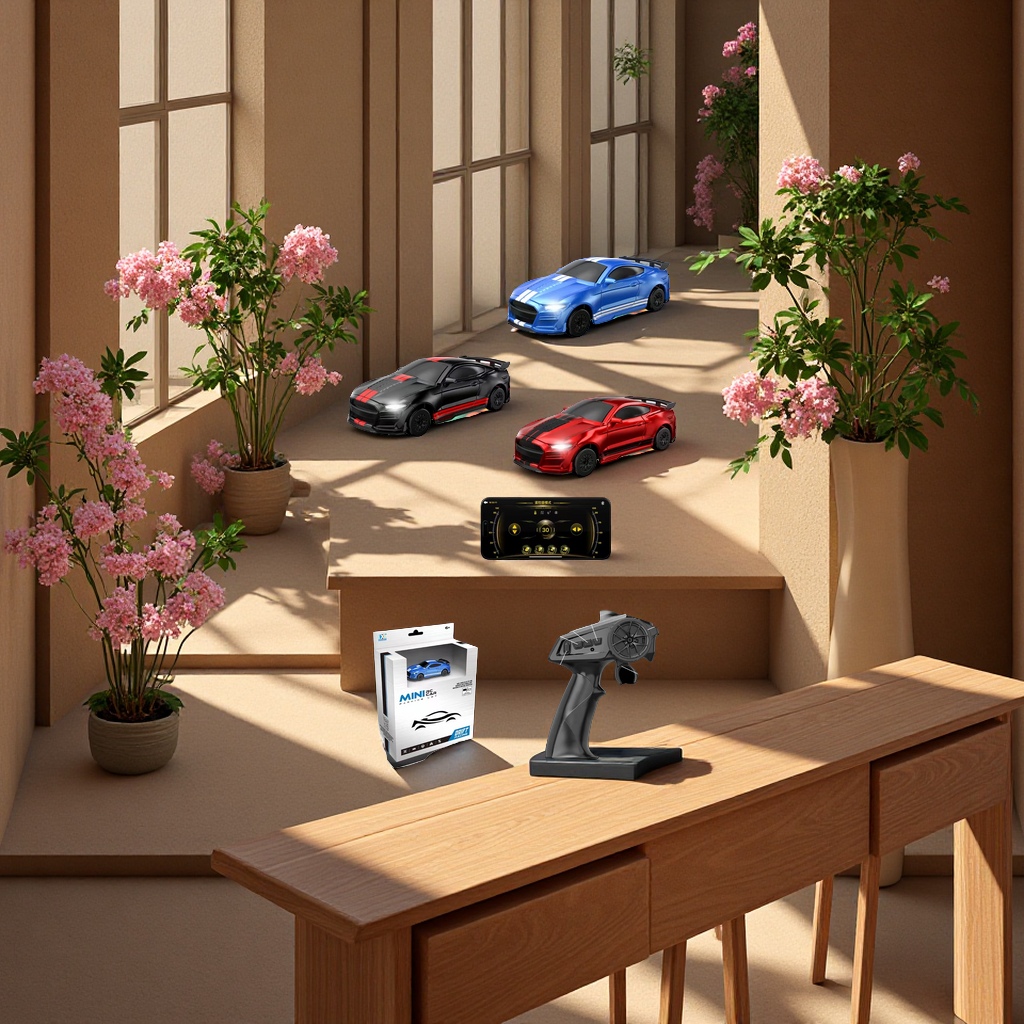 合金遥控车儿童玩具赛车金属车漂移炫彩灯光耐摔适合男孩女孩

