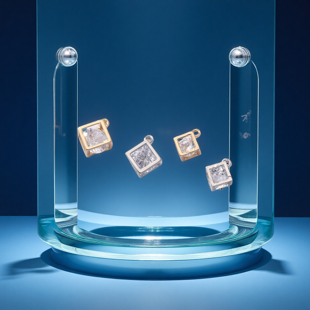 轻奢百搭DIY项链耳环配饰合金锆石吊坠高级感小众设计批发饰品