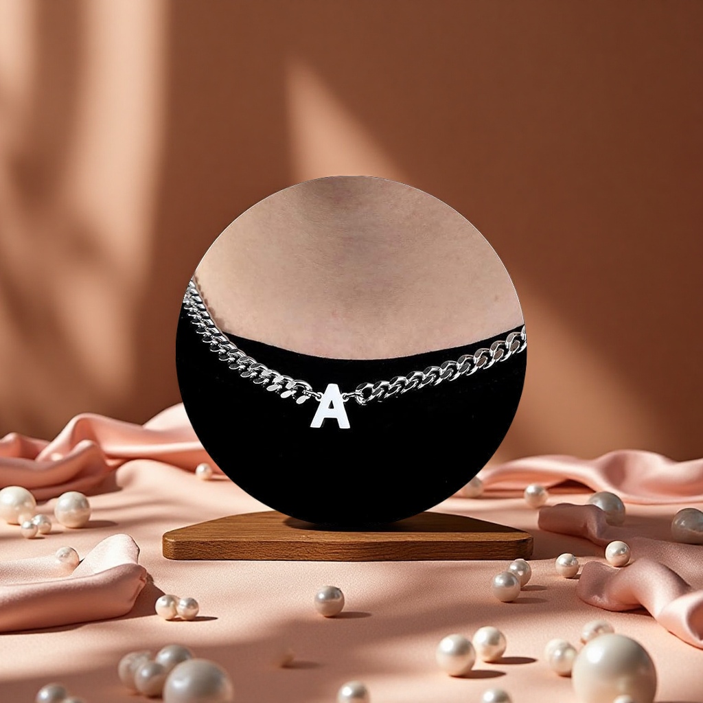 A fashionable and simple metal necklace, a versatile and personalized chain accessory gift for girls Application Scenario