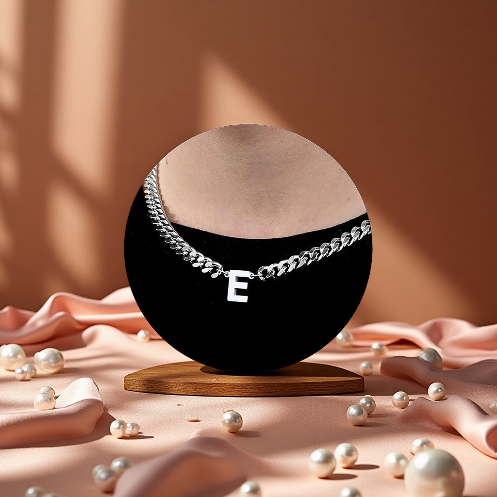 A fashionable and simple metal necklace, a versatile and personalized chain accessory gift for girls Item Picture