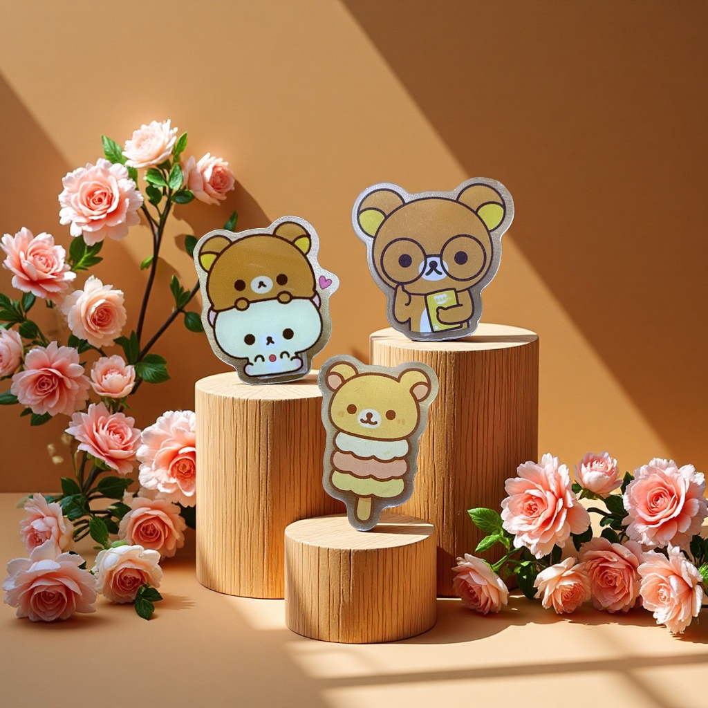 卡通动漫人物亚克力磁吸PP夹 创意书签夹便携办公用品装饰用品亚克力片片亚克力透明圆盘配件饰品耳钉树脂珠配件