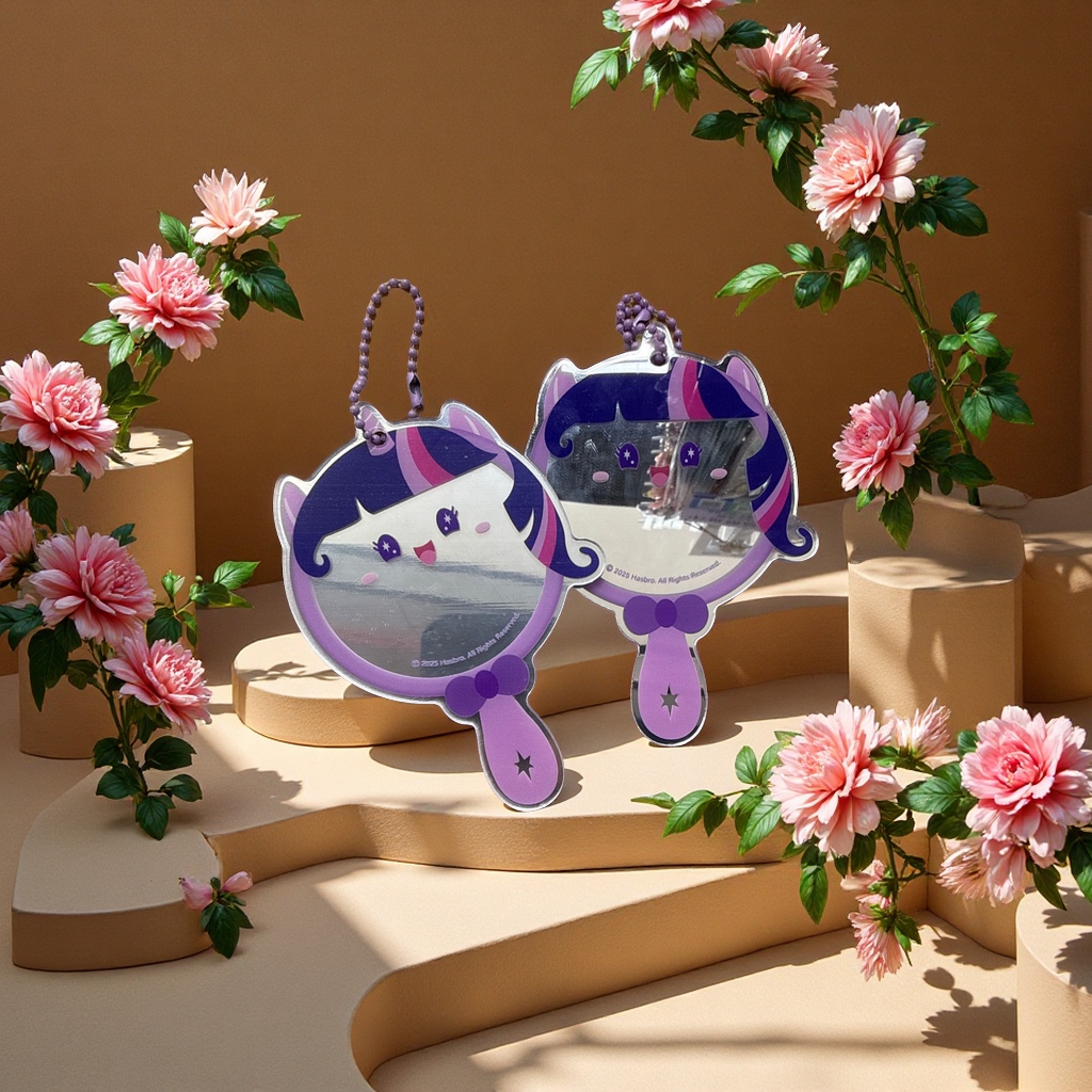 亚克力钥匙链镜子时尚创意便携挂件个性礼品多色可选潮玩钥匙扣配件