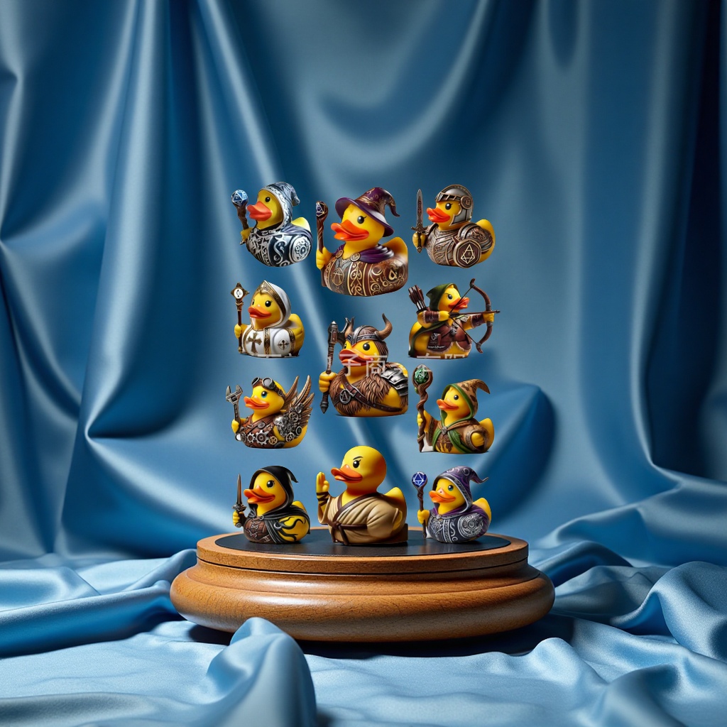 跨境新品公主鸭子装饰摆件勇士鸭艺术品礼品女装二次元动漫角色服装配件