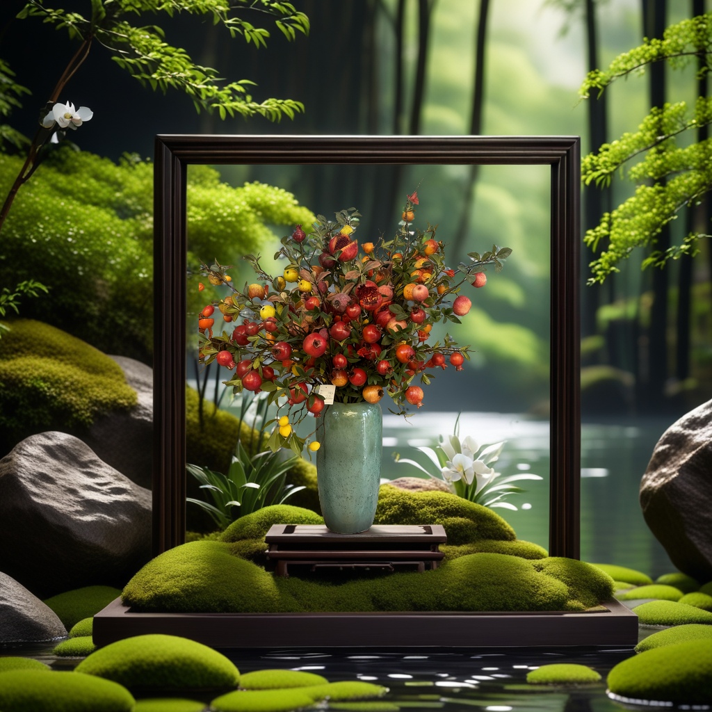 仿真柿子石榴水果模型逼真自然品质优良装饰摆件工艺精美