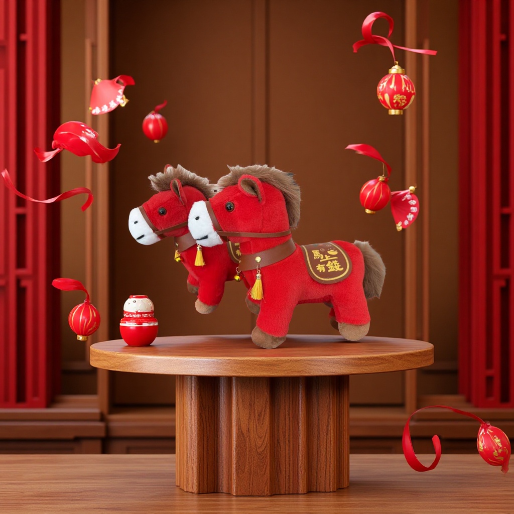 抓娃娃机/抓娃娃机公仔/小熊猫毛绒玩具/毛绒小马/蒙奇奇细节图