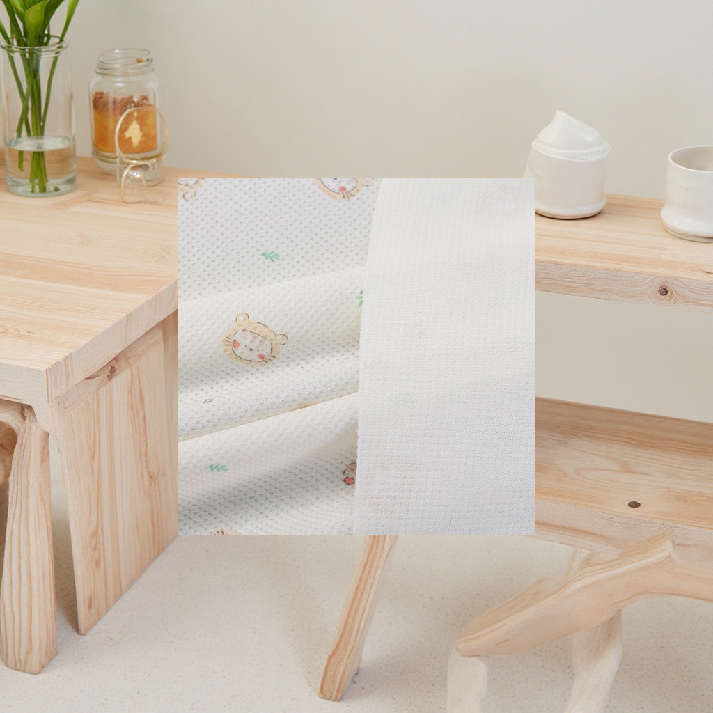 All-cotton brushed waffle printed knitted fabric is suitable for pajamas, home wear, children's clothing, tie-dyed fabric, printed textile and leather materials Specification image