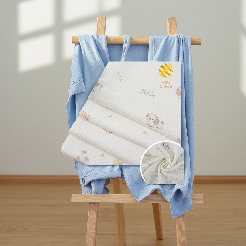 All-cotton brushed waffle printed knitted fabric is suitable for pajamas, home wear, children's clothing, tie-dyed fabric texture, textile leather and printed fabric