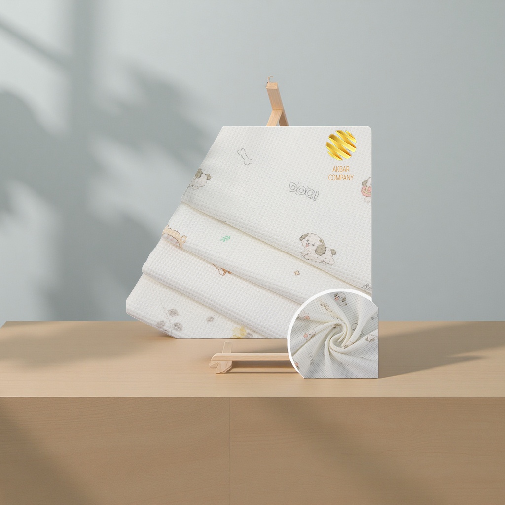 全棉磨毛华夫格印花针织面料适用于睡衣家居服童装纺织皮革扎染布印花工艺柔软舒适